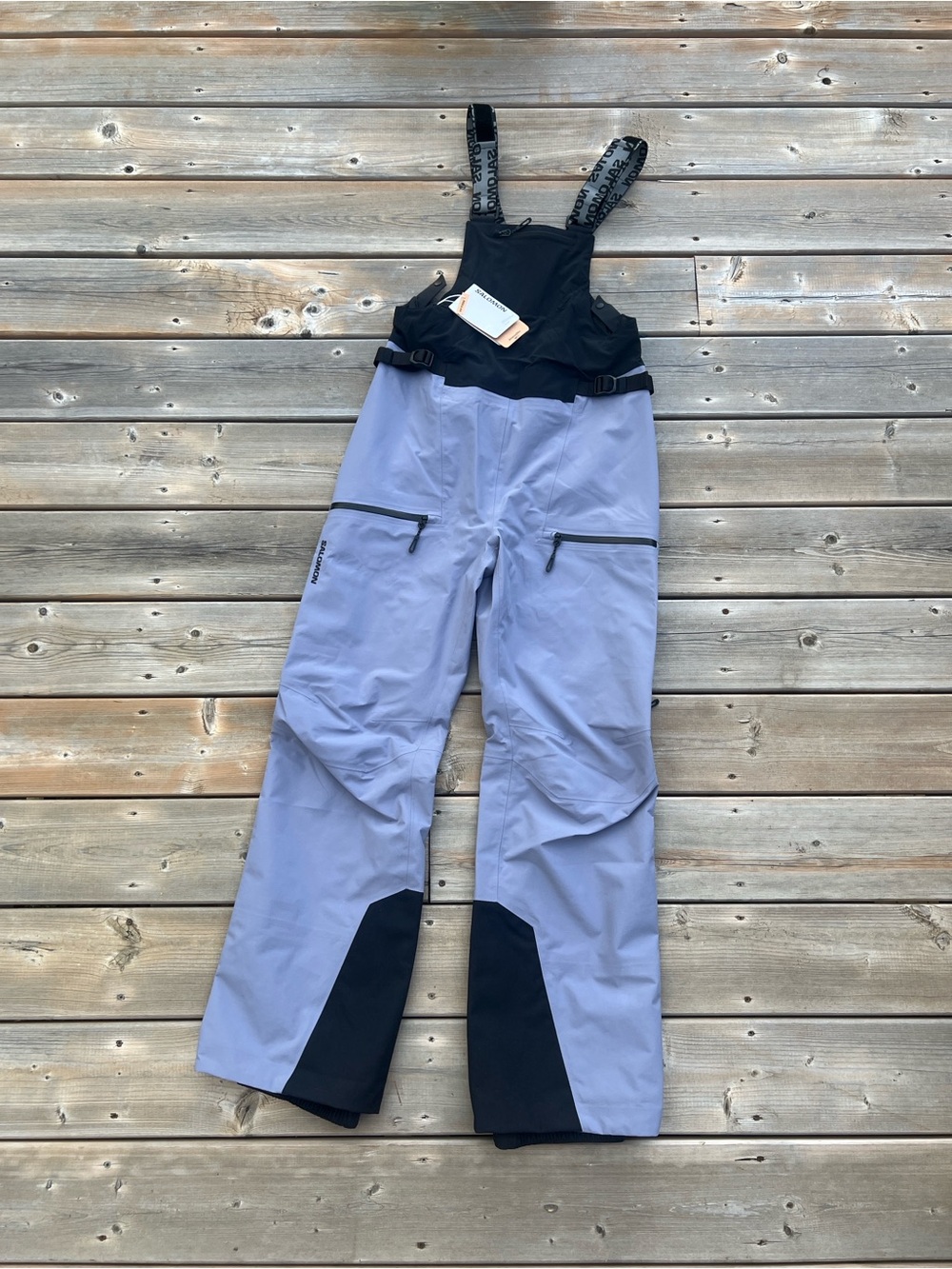 Salomon Blue Granite and Black Waterproof Bib Snow Pants